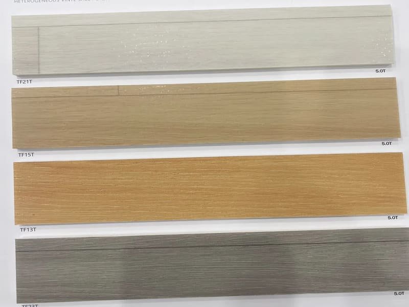 Cross section view of multi layer PVC sports flooring